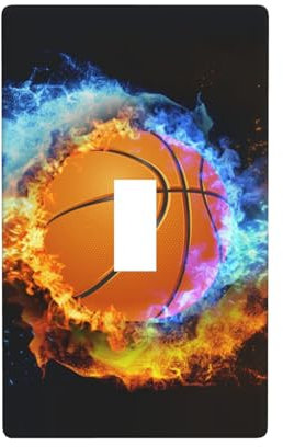 Placa decorativa para interruptor de luz de baloncesto, placa de pared de palanca única, 1 cubierta de interruptor de luz