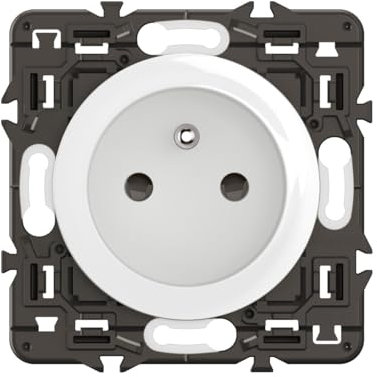 LEGRAND - Prise Electrique Murale avec Terre Céliane - Connexion à vis - Blanc - A compléter avec une plaque