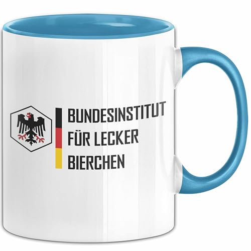 Männner Tasse Geschenk Bundesinstitut Für Lecker Bierchen Kaffee-Becher (Blau)