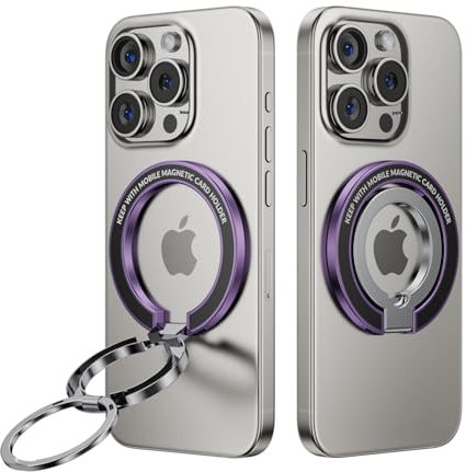 SooPii Magnetic Phone Ring Holder, Finger Ring Grip Stand Holder for Magsafe,Dual Ring Adjustable Phone Grip for iPhone 16/15,Galaxy S24 and More Phones