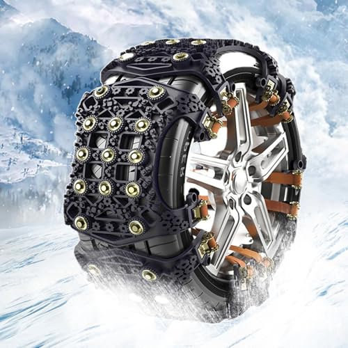 Fairypeach Schneeketten Universal Autokette 2 Stück, Anti-Rutsch Ketten, Langlebige Reifen Schneekette Anfahrhilfe, schneeketten universal Auto Anfahrhilfe Schnee,car snow chains für 165-275mm Reifen