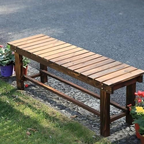 ZYJIX Outdoor-Bank, 2-Personen-gartenbank Aus Holz, Wetterfest, Wetterfeste Terrassenbank Für Garten, Veranda, Terrasse, Balkon, Pool, Park(Size:120 * 35 * 40cm)