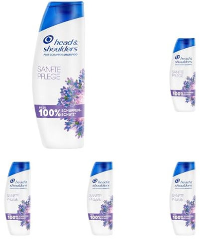 Head & Shoulders Sanfte Pflege Anti-Schuppen Shampoo, Bis Zu 100% Schuppenschutz, 300ml (Packung mit 5)