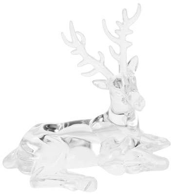 STOBAZA Einzigartige Rentier-skulptur Acryl-Rentier-Hirsch-Ornamente Weihnachts-Hirsch-Statue für Tischdekoration
