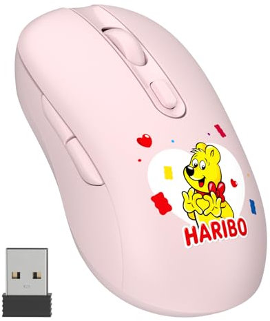 Haribo 2.4GHz Wireless Mouse, Bluetooth 3.0 and 5.0, Divers DPI Option, Multi Pairing, Gummy Bear Style for Laptop, Desktop, Netbook Pcs
