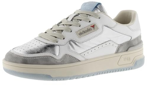 victoria 1985 Basket C80 Leder & Metallic & Spaltleder Teile & Retro-Logo 8800123 für Damen Plata 39