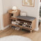 Julyue Zapatero con asiento, zapatero de madera con 1 solapas y 1 puerta, cómoda con espacio de almacenamiento, banco de almacenamiento, perchero, zapatero, perchero
