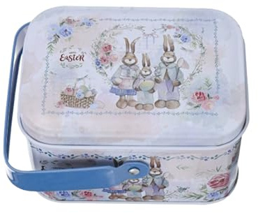 Generisch Blechdose Zu Ostern Vorratsbehälter Metall Ostern Geschenkboxen Keksschachtel Metalldosen Bonbondose Bonboniere Candy Dosen Keksdose Süßigkeitenglas Weißblechmaterial Eisen