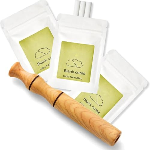 Ucuse Inhalateur d'huiles essentielles en bois pour huiles essentielles avec 3 paquets de mèches de coton vierges pour aromathérapie, aide à construire de bonnes habitudes