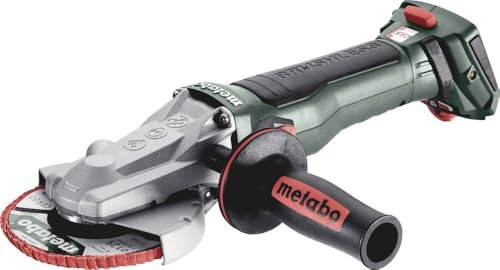 metabo Akku-Flachkopf-Winkelschleifer WVBF 18 LT BL 11-125 Quick - 18 V, Scheiben-Ø 125 mm - Bürstenlos, extrem flach, Drehzahlregelung mit Stellrad, Schnellspannmutter - Inkl. Zubehör und metaBOX