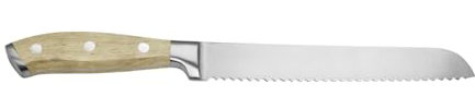 Buddy's Blades - Brotmesser, Gesamtlänge 34 cm, Edelstahl und Buchenholz, Grifflänge 12 cm, Wellenschliff
