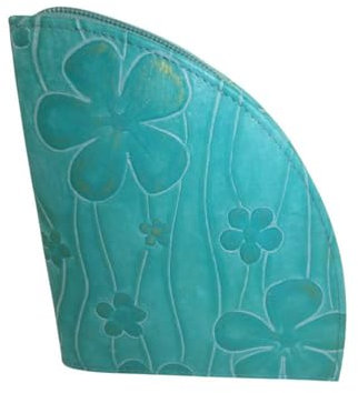 déqua G2 Unikat Geldbörse Leder Blume türkis