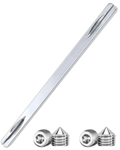 wlsvega Perni Quadrati In Ferro - Perno Quadrato - PernoQuadrato da 8 Mm - 8 * 150mm,Design Del Perno Scanalato A Doppio Lato da 2mm,Barra Del Mandrino Della Maniglia Della(Con 4 Viti Esagonali)
