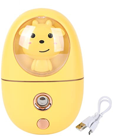Culnflun Gesichtsdampfer, handliche Mini-Pfanne, niedlicher Tiernebelsprüher, wiederaufladbarer USB-Nebelsprüher, 35 ml, visueller Wassertank, feuchtigkeitsspendend und (Gelb)