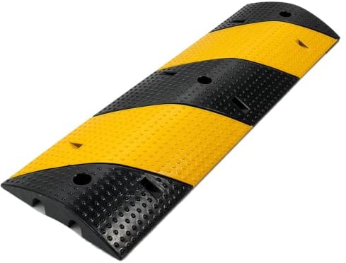 Aidapt Heavy Duty Rubber Speed Bump.1 Metre,2 Channel Cable Protection,High-Vis Reflective,Traffic Calming,Wheelchair,Threshold,Cover Trailing Electric Car Charging Cable,Sleeping Policeman,Kerb Ramp