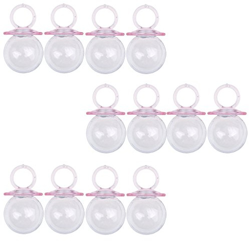 Hisxrcal Confezione Da 12 di Caramelle Ricaricabili a Forma di Ciuccio, Bomboniere per Neonati, /rosa, Rosa