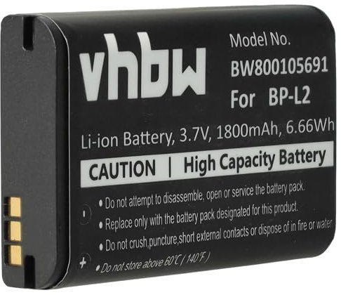 vhbw Batterie Compatible avec Tascam GT-R1, DR-100 MKII, DR-100, DR-1 dictaphone (1800mAh, 3,7V, Li-ION)