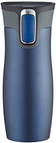 Contigo Thermobecher West Loop Autoseal, Edelstahl Isolierbecher, Reisebecher, Kaffebecher To Go, 100% dicht, auslaufsicher, hält bis zu 5h heiß/12h kalt, 470 ml, Blau