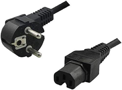LogiLink,CP105,Netzkabel, AA8Schutzkontaktstecker 90°auf Warmgerätebuchse IECC15, 2m, schwarz