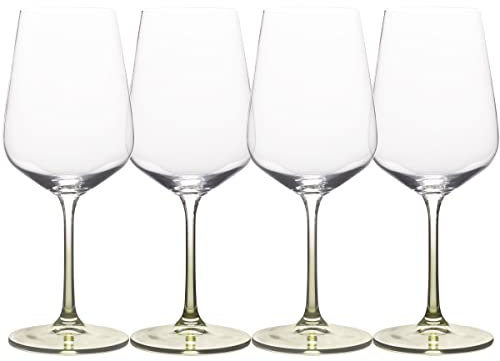 Mikasa Gianna Ombre Set of 4 White Wine Glasses, 15.25-Ounce, Sage