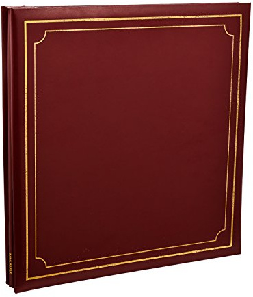 Arpan Extra-Large 32x26cm Self Adhesive Photo Album 24/Sheets 48/Sides Leather Look Padded Cover Post Bound - Red