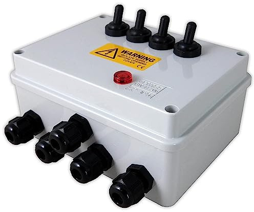 Aquacadabra 4-Way Weatherproof Garden Switch Box for Pond Electrics