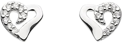 Dew Ohrstecker aus Sterlingsilber mit Zirkonia, Herz