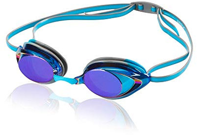 Speedo Vanquisher 2.0 Mirrored Swim Goggles, Horizon Blue, One Size