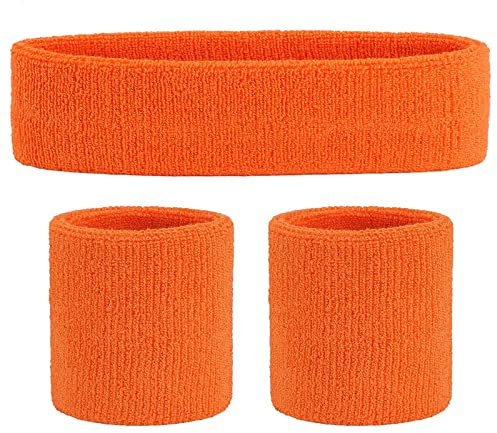 ONUPGO Schweißband Set Sportstirnband Handgelenk gestreifte Schweißbänder Frottee Sporttraining Basketball-Armband Stirnbänder Feuchtigkeitstransport Schweiß absorbierendes Stirnband