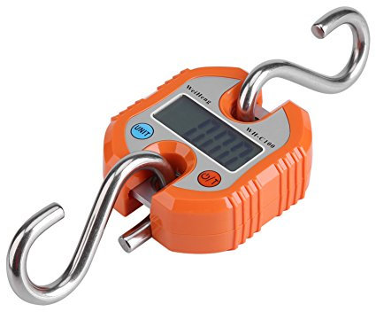 Pèse Electronique Pèse Bagage Électronique Peson Numérique Portatif avec écran LCD Crochet 150kg/300lb(Orange)