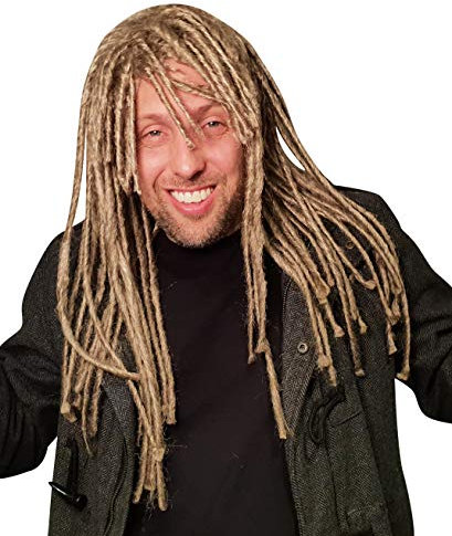 HandinHand Creations Dreadlock-Perücke für Herren, Hippie, Gangster, Strand, Bum, Reggae, Rasta, Mann, Obdachlose Dreads Kostüm