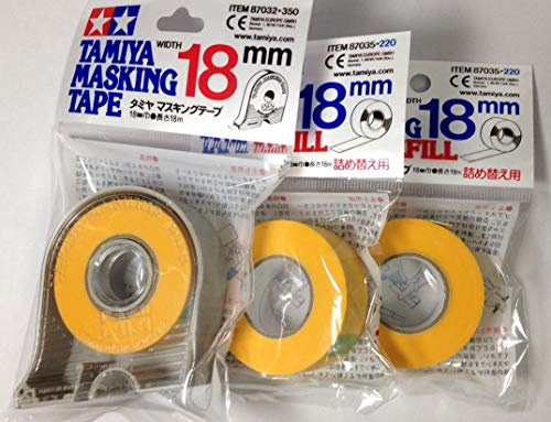 Tamiya Ruban de masquage 18 mm avec 2 recharges 2 Pack