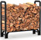 Amagabeli 122cmx122cmx35,56cm Portalegna da Esterno per Legna da Ardere Robusto Impilatore di legno Scaffale Porta legnaia da ardere