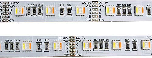 LIGHTEU RGB CCT, RGB+ warmweiß und rgb kaltweiß 5 in 1 LED Strefen Strip IP20, 12V, 24W/m 60 LED/m, 5050SMD CRI90, 14mm PCB, 5 meter