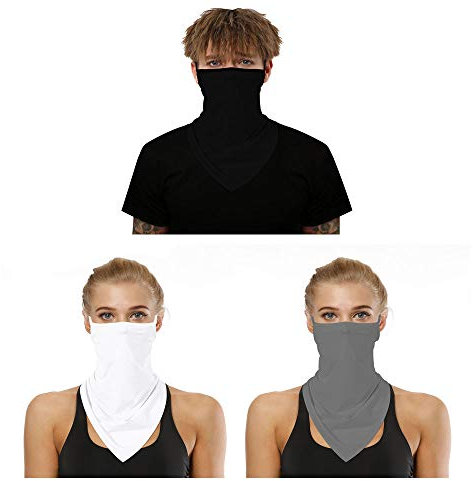 Various HK 3Pcs Unisex Bandana Gesichtsmaske Schal Gesicht Rave Sturmhaube Halstuch Face Shield Gesichtsmaske Waschbare Hals Gamaschen Staubtuch Wind Motorrad Maske Stirnband Schlauchtuch (Group-4)