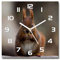 Tulup Glasuhr - 30x30cm - weißen Zeigern - Wanduhr Wandkunst Bild Gehärtetem Glas Uhr Echtglas Küche Wohnzimmer - Eichhörnchen