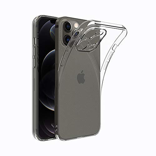 Captor Cover Trasparente per iPhone 12 Pro Max, Custodia TPU in Silicone Flessibile Morbida e Sottile, Protezione di Alta Qualità con Bordo Rialzato per Schermo e Fotocamera