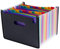 A4 Landscape Desk Expander Black Cover with 23 Assorted Coloured Pockets
