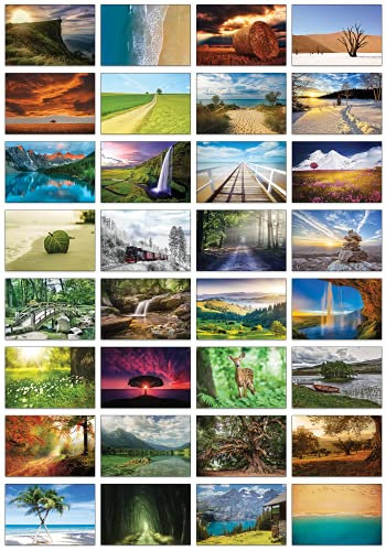 the lazy panda card company Nature Selection Lot de 32 cartes postales différentes avec différents thèmes naturels (paysages magnifiques)