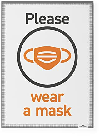 DURABLE - Porte affiche - Pochette affichage A4 - Fixation vitrostatique - Pour surfaces vitrées - Pour documents A4 - Résistante UV - Gris anthracite - Sachet de 5 pièces - 501457