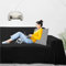 Byour3 - Sofabezug 2 3 4 Sitzer Leichte 100% Reine Baumwolle Sofa Cover Schutzhülle Sofaüberwurf L U Form Ecksofa Sofa Couch Abdeckung Alles Couchbezug Abwaschbar (Schwarz, 3 Sitzer)