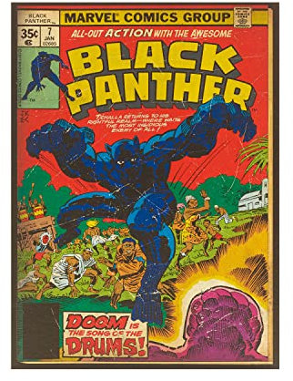 UK Greetings Blanko-Panther-Geburtstagskarte – Marvel-Geburtstagskarte – Black Panther Comic-Buch Geburtstagskarte – Vintage-Comic-Buch – innen blanko
