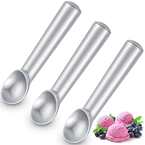 Suclain 3 Pack Ice Cream Scoops 7 Inch Aluminum Scoop Set, Silver