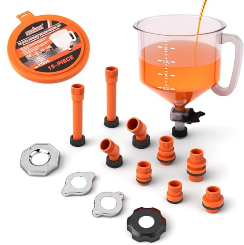 HORUSDY No-Spill Coolant Funnel Kit, Spill Proof Funnel Bleeder with Adapters. Universal Fitment