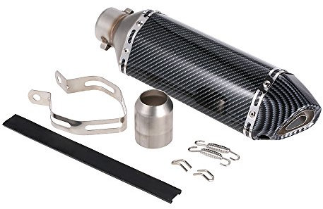 38-51mm Couleur de fibre de carbone Petit hexagone Oblique Tail Refit Silencieux d'échappement avec ajustement pour motos ATV Universal