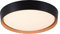 SellTec LED Deckenleuchte rund, dimmbar per Wandschalter, Stufendimmer, D=40cm schwarz/Holz Holzdekor innen