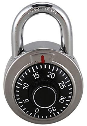 Mengmen Master Coded Vorhängeschloss, 50 mm, mit rundem Zahlenschloss mit festem Zifferblatt