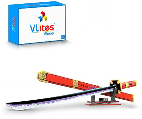 Animes Schwert Katana Bausteine Modell Bausatz, 790 Teile 99cm MOC Kitetsu Sword Klemmbausteine mit Scheide und Halterung(1508)