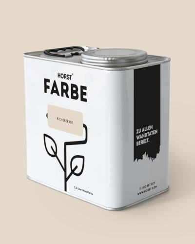 HORST Wandfarbe Kichererbse 10L - Hochwertige Innen-Farbe - Hohe Deckkraft & Schnelltrocknend - Geruchsneutral - Spritz- & Tropffrei - 100% Natürlich - Beige