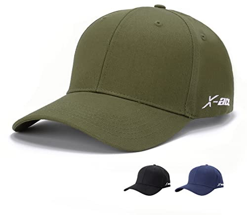 X-ACE Big Head Baseballkappe, 59,9 cm - 68,1 cm, XXL, Oversize-Baseballkappen, verstellbar, extra Dad Caps Trucker für große Köpfe, Grün (Army Green), XX-Large